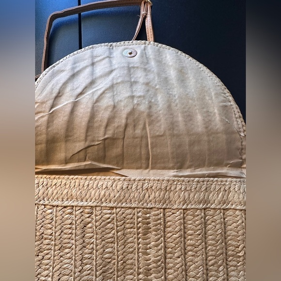 NEW WOMENS FLAP STRAW CLUTCH HANDBAG CROSSBODY - Picture 3 of 7